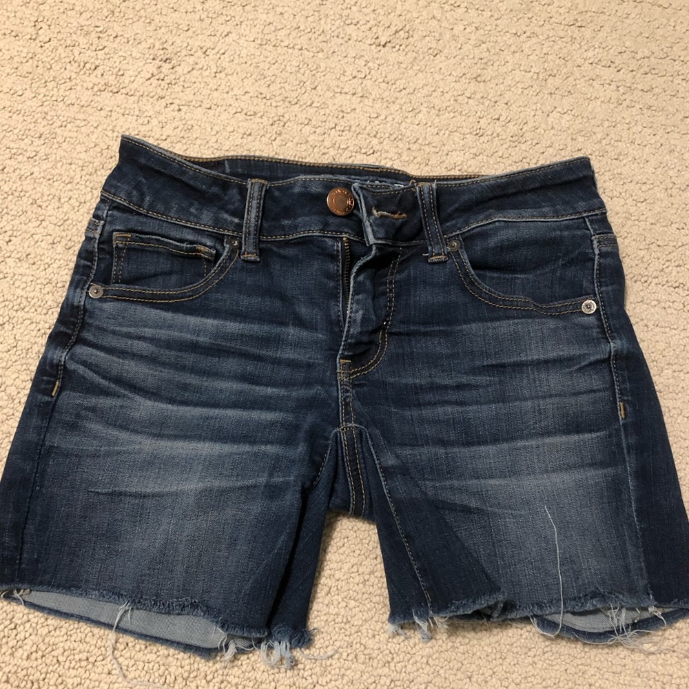 American eagle midi jean shorts